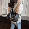 LINKERKANT Y2K Grote Keten Crossbody Tassen voor Vrouwen Koreaanse Mode Dame Vrouwelijke Zilveren PU Lederen Schoudertas Trend Handtassen 240219