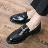 Wedding Shoes for Men Loafers Black brown Slip-On Round Toe Men Dress Shoes Crocodile print Business Size 38-45