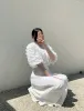 Capris韓国シックスプリング新しいニッチデザインモデルフォールドハイウエストシンプリーツワイドレッグカジュアルパンツロングパンツ女性