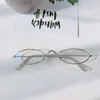 Solglasögon 2024 Y2K Metal Oval Shades for Women Men Anti Blue Light Bling Gereglasses Frames UV400 Fashion Eyewear Glasses