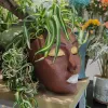花瓶顔フラワーポットの壁に取り付けられた植木鉢樹脂彫刻彫刻の庭の屋外植物の装飾テーブルトップ飾りの家の装飾