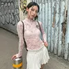 Karrram Japanische Y2k-Spitzenoberteile Vintage Harajuku Langarm-Transparentoberteile 2000er Jahre Rosa durchsichtiges T-Shirt Amerikanische Retro-Mesh-Oberteile 240228