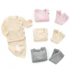 Vêtements de bébé Ensembles Ensembles Coton Printemps Né Garçon Fille Vêtements Pour Bébés Hauts Et Pantalons Pull Tricoté Bébé Pyjamas Ensembles 240226