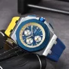 Luxury designer watch Men's Watch VK Quartz Watch Classic Oak Strap Water Resistant Fashion top watch with rubber strap277v
