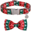 Collars Unique Style Paws Personlized Christmas Dog Collar with Bow Green Red Dog Collar Flower Dog Collar Large Medium Small Dog