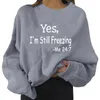 Kadın Hoodies Kadın Mektup Baskı Grafik Sweatshirt Sıradan Yuvarlak Boyun Külot Gevşek Gömlek Tam Zip Egzersiz Üstü Bulanık Polar 3 Parça