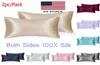 QueenKING Silk Satin Pillow Case Bedding Pillowcase Smooth Home White Black Grey Khaki Sky Blue Pink Sliver6155340