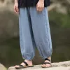 Pantalon Été chinois robe traditionnelle pantalon ample ample grande taille mince pantacourt hommes vêtements Tai Chi Kung Fu pantalon surdimensionné