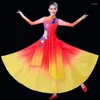 Stage Wear Mulheres Fan Dancewear Estilo Chinês Ópera Dança Dança Roupas Clássica Performance Trajes Tradicional Vestido Étnico