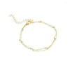 Link Bracelets ANENJERY Small Ball Bracelet For Women Vintage Gold Plated Color Cuff Statement Chain Jewelry Pulsera Wristband
