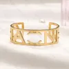 Designer Charm Bracelet Chic Letter Print Gold Bangle for Women 18K Gold Plated Stainless Steel Luxury Wedding Jewelry Ideal for Love Gift Party Wedding Birthday