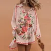 Trajes de mujer Verano Retro Moda Lady Beach Traje Casual Imprimir Solapa Botón Cardigan Tops y pantalones cortos de cintura elástica Conjunto elegante 2024