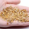 Läppstift Big Bag Gold/Copper/Sier Round Flatback Iron On Aluminium Nail Art Metallic Studs Stickers Legering Naglar Tools Diy Decoration