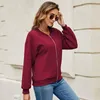 Sweat à capuche pour femme, manches longues, couleur unie, manteau élégant, col rond, fermeture éclair, hiver, manches longues, chaud