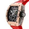 Diamond Watch Designer Wristwatch RM Wrist Watch RM011 chronograph car gold strap watch RM011 AJ RG