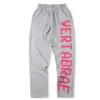 Broeken Vertabrae joggingbroek High Street 3D Letter Printing 1:1 geel Sport Heren Dames1:1Casual Elastische taille Trekkoord Joggers Broeken