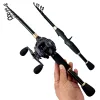 Hastes Ghotda Casting/ Spinning Fishing Haste e Reel Combo Conjunto de água doce Haste de pesca de água forte Baitcasting Baitcasting