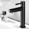 Bathroom Sink Faucets Black bathroom faucet countertop installation stainless steel single cooling countertop basin sink faucet single handle Q240301