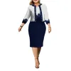 Kleid 2 Teile/satz Trendy Dame Kleid Mantel Set Knielangen Frauen Kleid Mantel Set Blumendruck Blumendruck Partykleid Blazer Anzug Warm