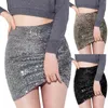 Jupes sous jupe short femme Slim paillettes taille haute ventre complet solide Sexy élégant