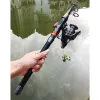 Combo vara de pesca telescópica mar molinete molinete de água salgada profissional kit vara de pesca vara giratória e carretel combo