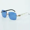 Usine best-seller style exquis 3524018 micro coupe classiques lentilles de diamant lunettes de soleil naturel noir mixte lunettes de corne de buffle taille 18-140 mm
