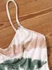 Tanks pour femmes 2024 Tie Dye Ruché Spaghetti Sangle V-Cou Camisole Femmes Sexy Femmes Hors Épaule Sans Manches Charmant Pull Streetwear