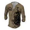 Vintage Mens Tshirts 3D Printed Ship Tshirt z długim rękawem Ogółźwana nawigacja Top koszulka Man Ubranie Punk Streetwear 240219