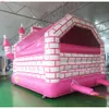 Free Air Ship Outdoor Activities 4.5x4m (15x13.2ft) full PVC pink bricks printing inflatable bouncer castle for sale