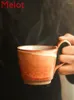 Кружки ручной работы из грубой керамики, кофейная чашка, индивидуальная кружка с ручкой, послеобеденный чай, минималистичный японский стиль