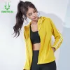 Jackets Running Jacket Women Striped Zipper Long Sleeve Hooded Sports Active Wear for Women Gym Clothing Casual Jersey Fitness Yoga Top