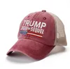 5 färger Trump Hats 2024 Biden Summer Net Peak Cap USA Presidentval Baseball Caps Washed Cotton Sun Hat DB652