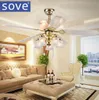 Electric Fans 52 Inch Europe Gold Modern LED Wooden Ceiling With Lights Remote Control Living Room Bedroom Home Fan Lamp 220 Volt3326643