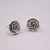 Stud Earrings Real Silver 925 For Women Female Girl Gold Retro Flower National Style Personality