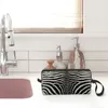 Cosmetic Bags Zebra Stripes Print Skin Hide Texture Large Makeup Bag Zipper Pouch Travel Animal Organizer For Unisex