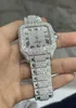 Aangepaste luxe mode echte hiphop ijskoude roestvrijstalen mechanische diamant vvs moissanite horloge voor heren