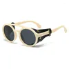 Sunglasses For Men Punk Retro Round Metal Sun Glasses Women Designer Windshield Shades Eyewear UV400