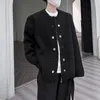 Herrtröjor Syuhgfa 2024 Spring Knit Cardigan Jacket Fashion Round Neck Loose Korean Style Clothing Trend Man