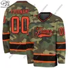 Herren T-Shirts Hockey Jersey Benutzerdefinierte Blau Rot Gelb Grün Camouflage V-Ausschnitt Langarm 3D-Druck Farbe Lässiges Sweatshirt Team Geschenk