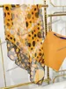 2024 top Brand Classico scialle in georgete di seta sciarpe firmate di lusso V Moda Turbanti Fazzoletto quadrato Involucri femminili Fascia bandane stampa arancione stole sciarpa