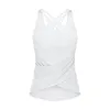 LL Womens Yoga Tank Top for Pad Women Gym T Shirit Crewneck Tops Workout Summer DT055