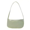 Evening Bags Fashion Nylon Underarm Tote Bag Women Solid Shoulder Hanbag (Grey Green)