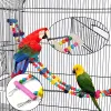 Toys Combination Pet Bird Toys Set Swing Chewing Training Toys Small Parrot Hanging Hammock Parrot Cage Bell Perch Toys with Ladd