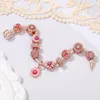Nouveau gros petits bracelets de fleurs de marguerite style grand trou perle or rose bricolage bracelets de perles marque designer luxe nouveaux bijoux