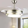 Lampadari Moderni Conversione di frequenza invisibile Telecomando Famiglia Soggiorno Sala da pranzo Semplice ventilatore a soffitto Lampadario LX112417