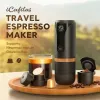 Ferramentas 120ml máquina de café doméstica carregamento usb aço inoxidável máquina de café portátil mini limpeza automática para viagens acampamento