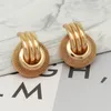 Dangle Earrings 2024 Round Geometric Fashion Statement For Women Hanging Drop Earring Modern Jewelry