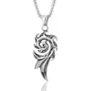 Rock Wolf Tide New Flame Spiral Pendant Halsband Tillbehör med rostfritt stålkedja Ny antik silverfärg Fashionabla smycken Tillbehör Partihandel