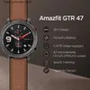 Autres montres Amazfit GTR 47mm intelligent 5ATM étanche contrôle de musique intelligent batterie 24 jours bracelet en cuir Sil Q240301