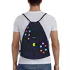 Сумки для покупок на заказ Geeks Arcade Doodle Game PacMan Console Drawstring Женщины Мужчины Легкий спортивный рюкзак для хранения в тренажерном зале